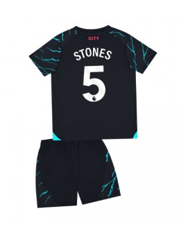 Otroški Nogometna dresi replika Manchester City John Stones #5 Tretji 2023-24 Kratek rokav (+ hlače)